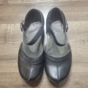 Dansko Tandy Women's Mary Jane Clogs Shoes Size EU 35 US 4.5-5 Leather Black